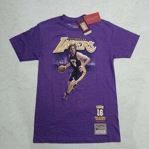 Pau Gasol LA Lakers Mitchell & Ness NBA Career Stats Champion Purple Small NWT